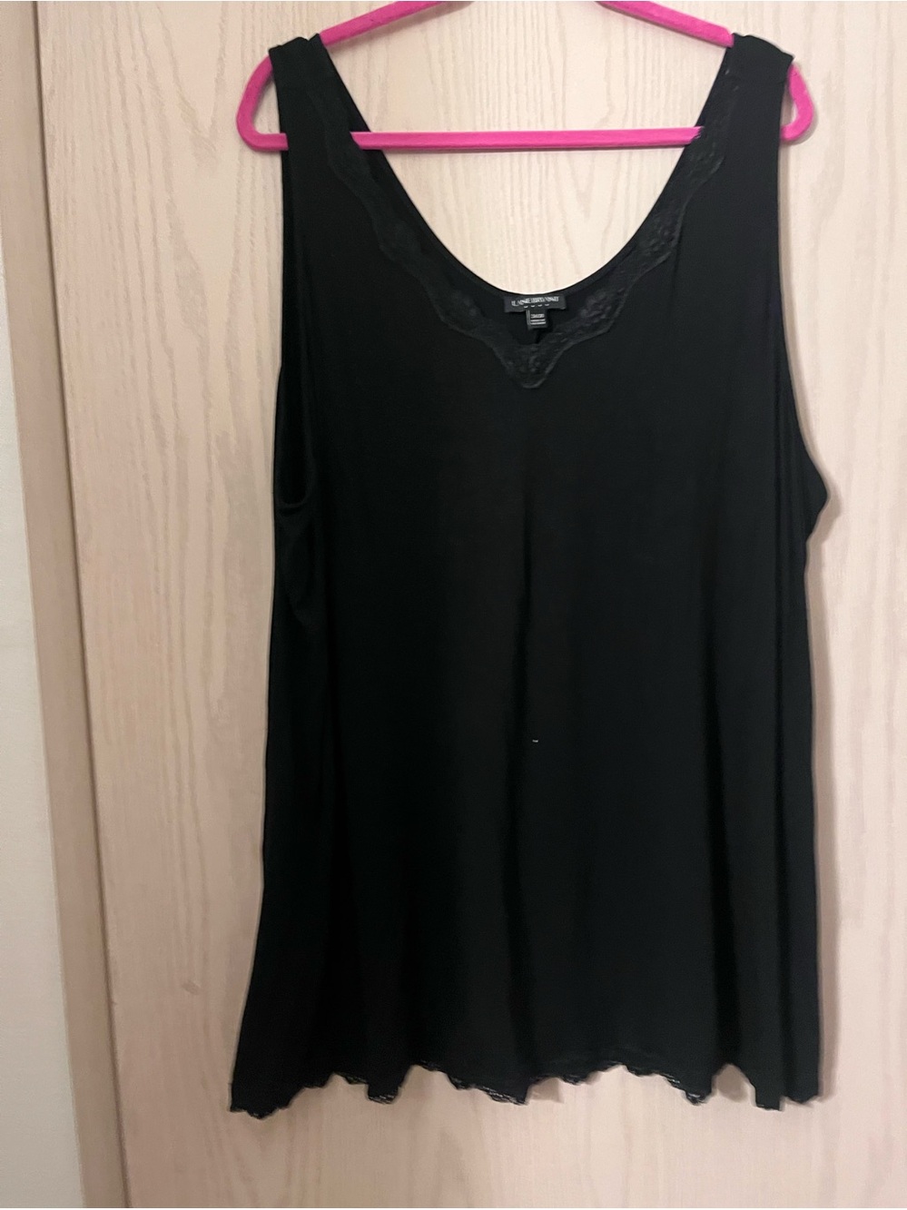 Lane Bryant Black Lace-Trim Sleeveless Tank Top